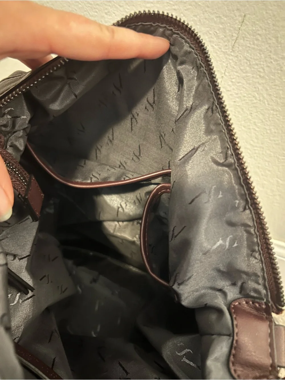 Simply Vera Vera Wang Brown Faux Leather Backpack Purse Quilted Pocket Academia